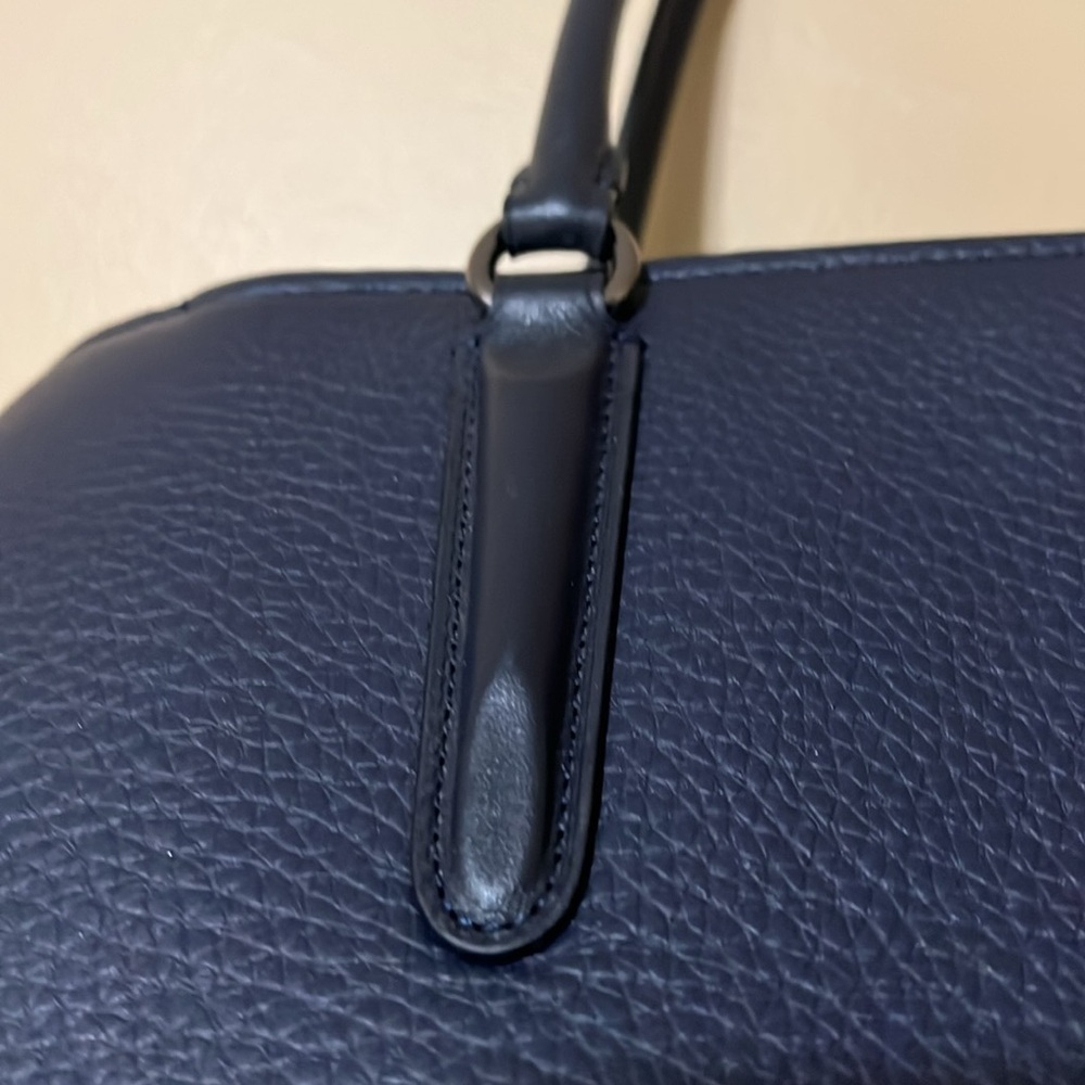 COACH BROOKLYN 34 Carryall handbag. Navy blue pebbled leather. Free dust bag - Picture 7 of 16